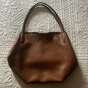 Madewell brown leather “shopper tote”